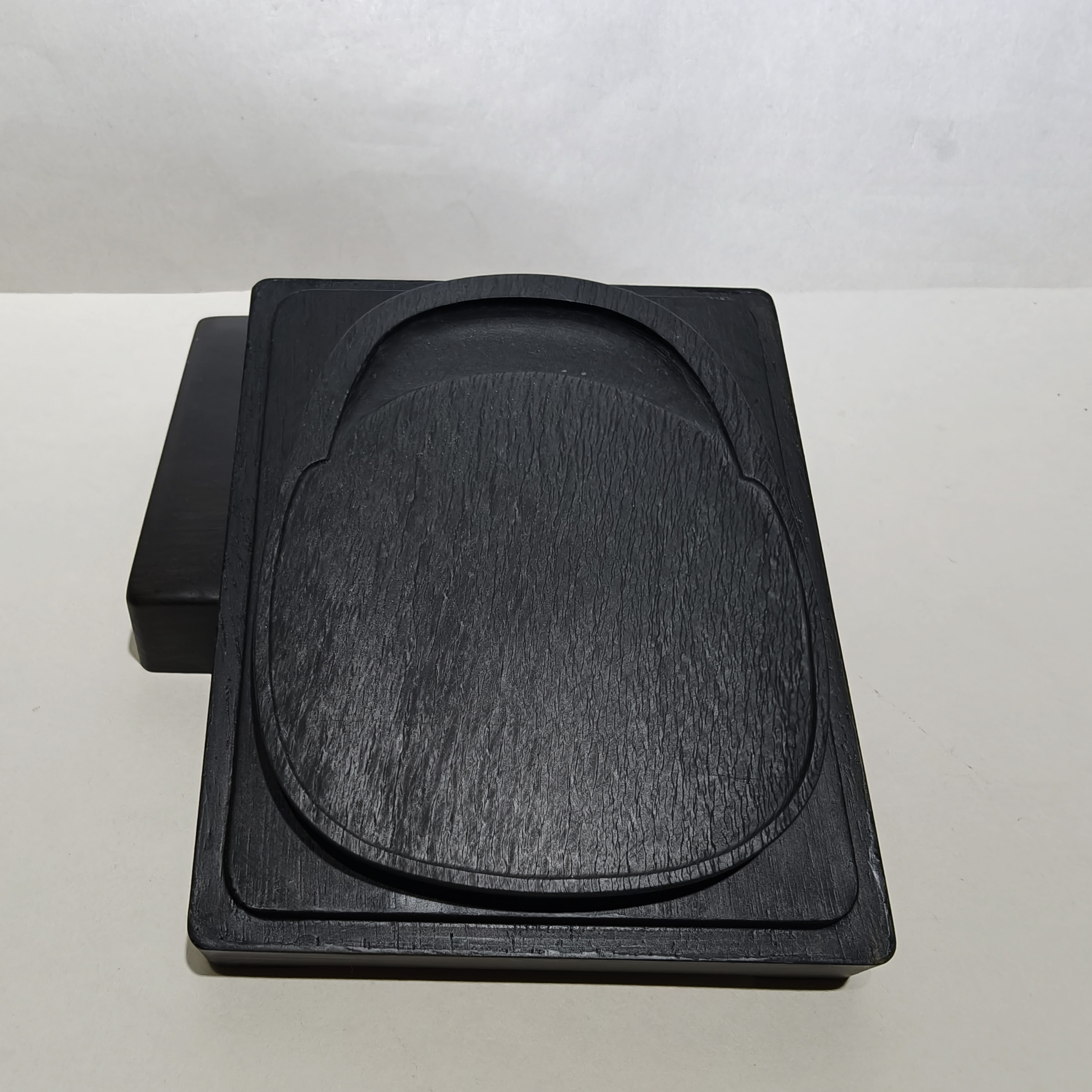 天然原石歙砚龙尾砚细水波文房四宝书法磨墨砚台10.9x8.2x1.1cm