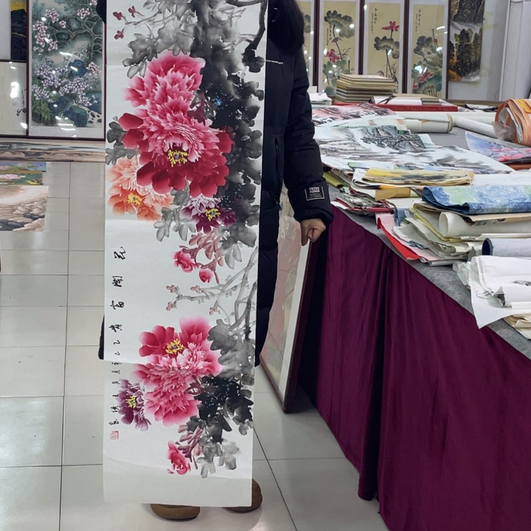 国画纯手绘的山水花鸟