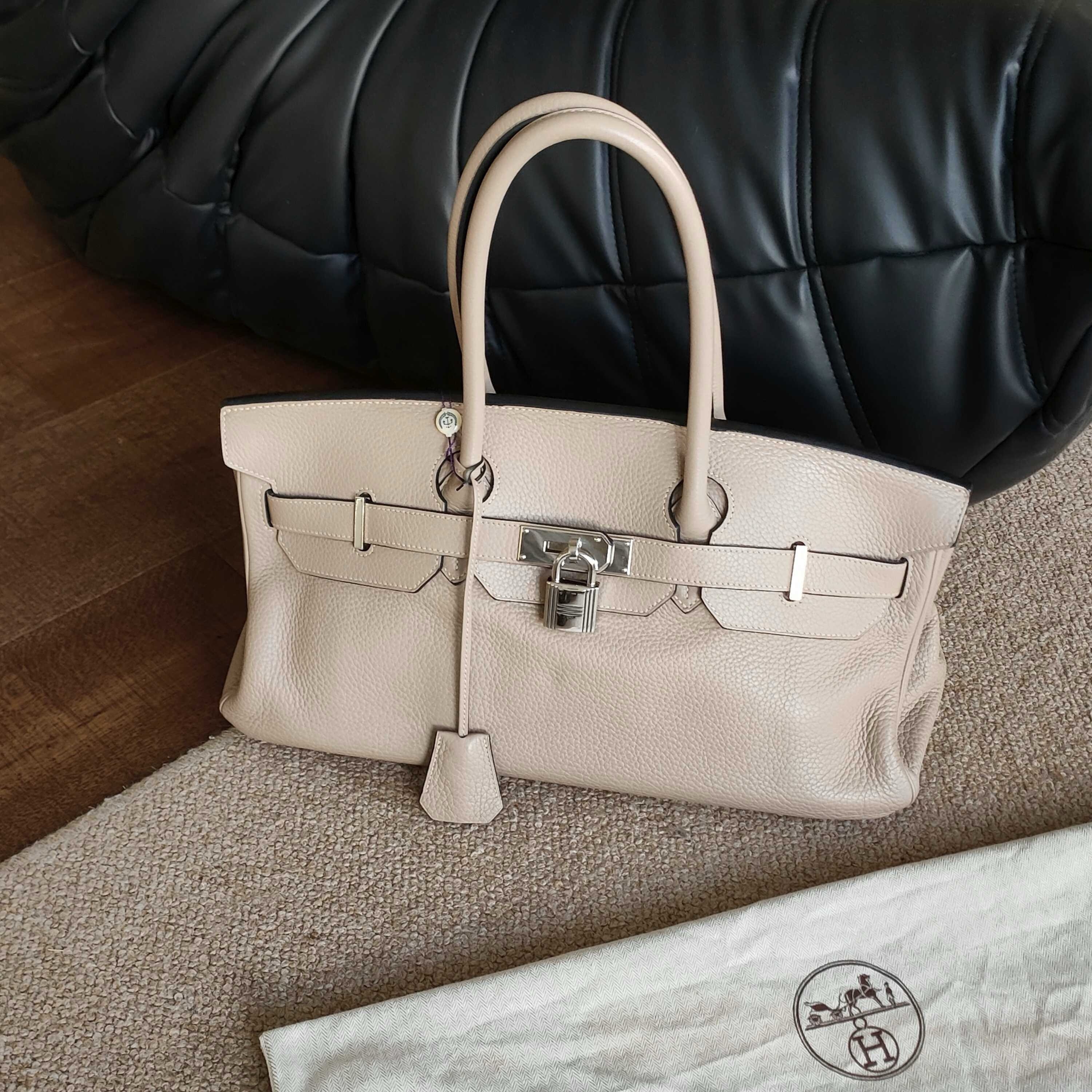 95新 Hermes/爱马仕 Azul-斑鸠灰银扣Birkin Shoulder手提包38448