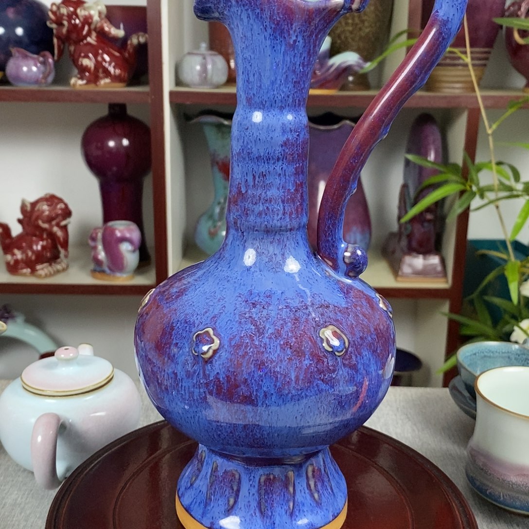 瓶钧瓷花瓶花浇瓶高温窑变