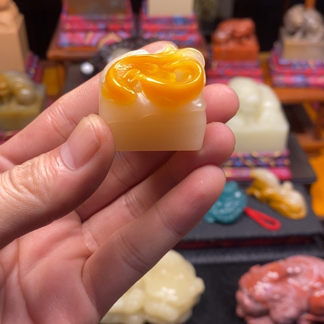 寿山石印石雨*红红火火哈哈哈