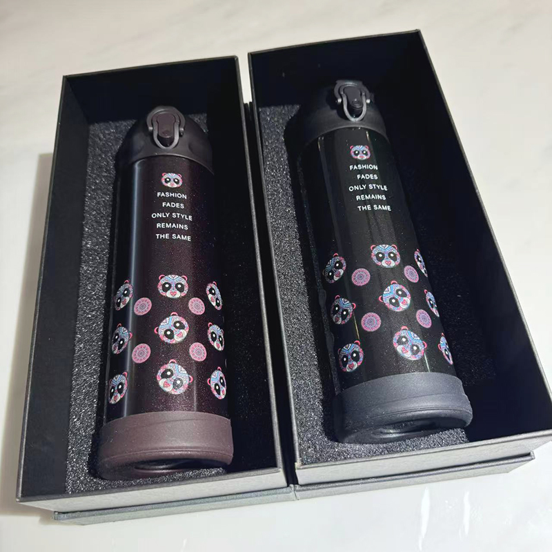 【晶晶乱炸】倍美家浮雕熊猫弹跳保温杯316不锈钢随手水杯BXF500K