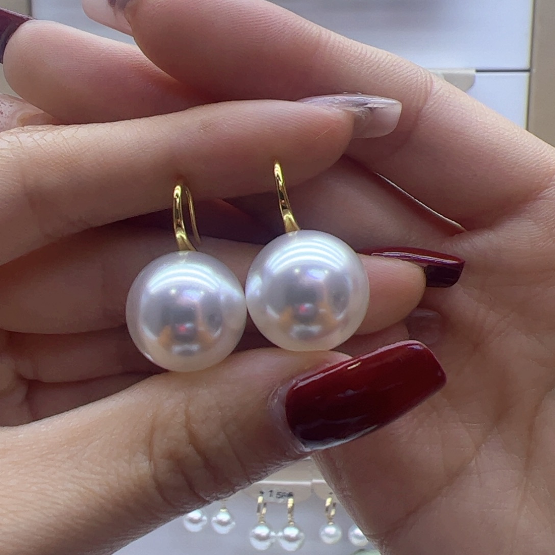 淡水珍珠耳饰18K金镶嵌