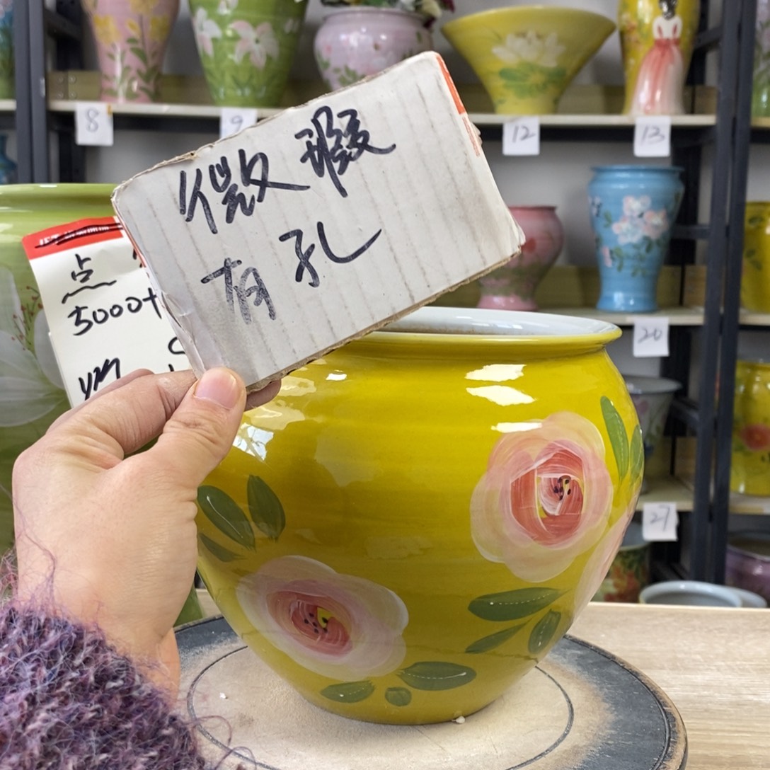 景德镇手工手绘陶瓷花盆