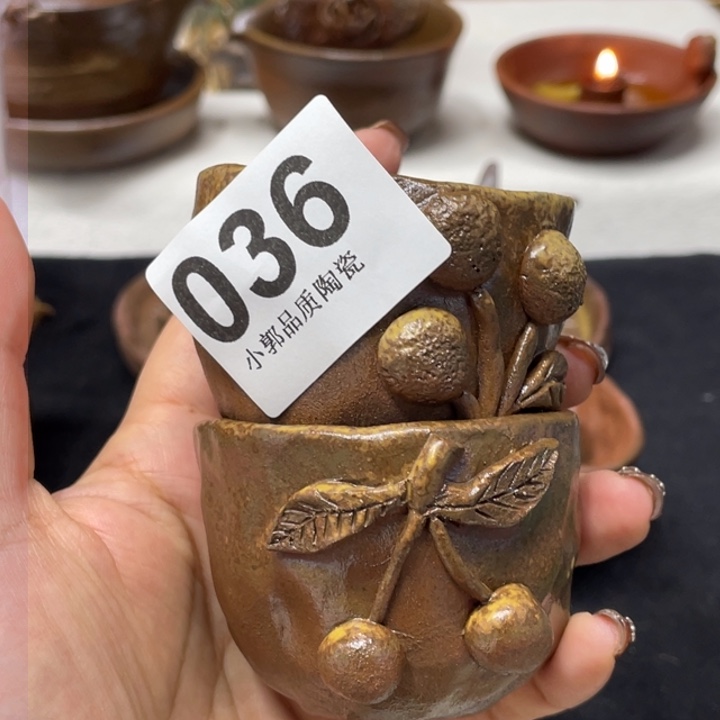 杯深***.柴烧手工螃蟹制品036