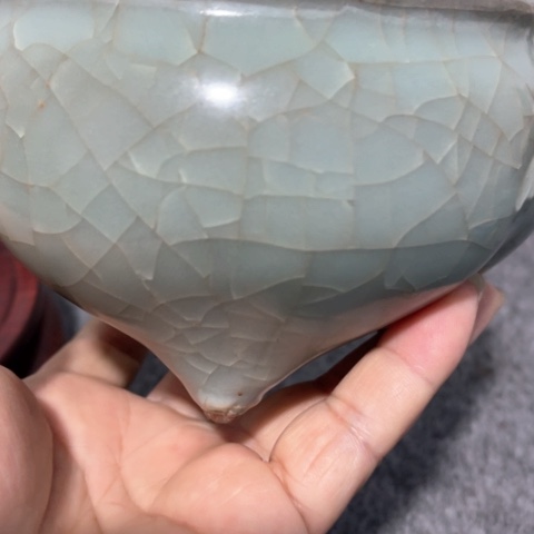 摆件龙泉窑炉整体开片