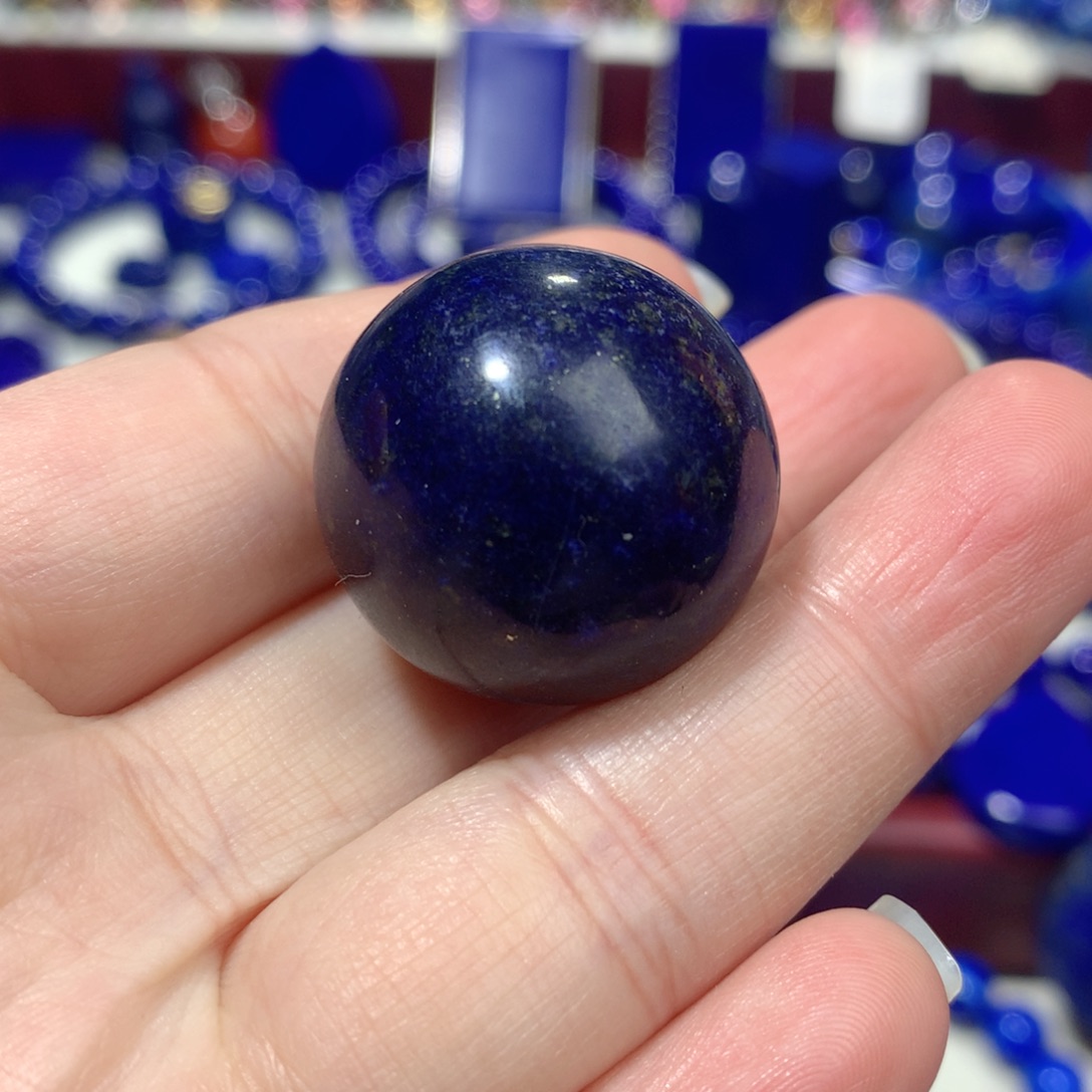 青金石未镶嵌25m单珠挂件