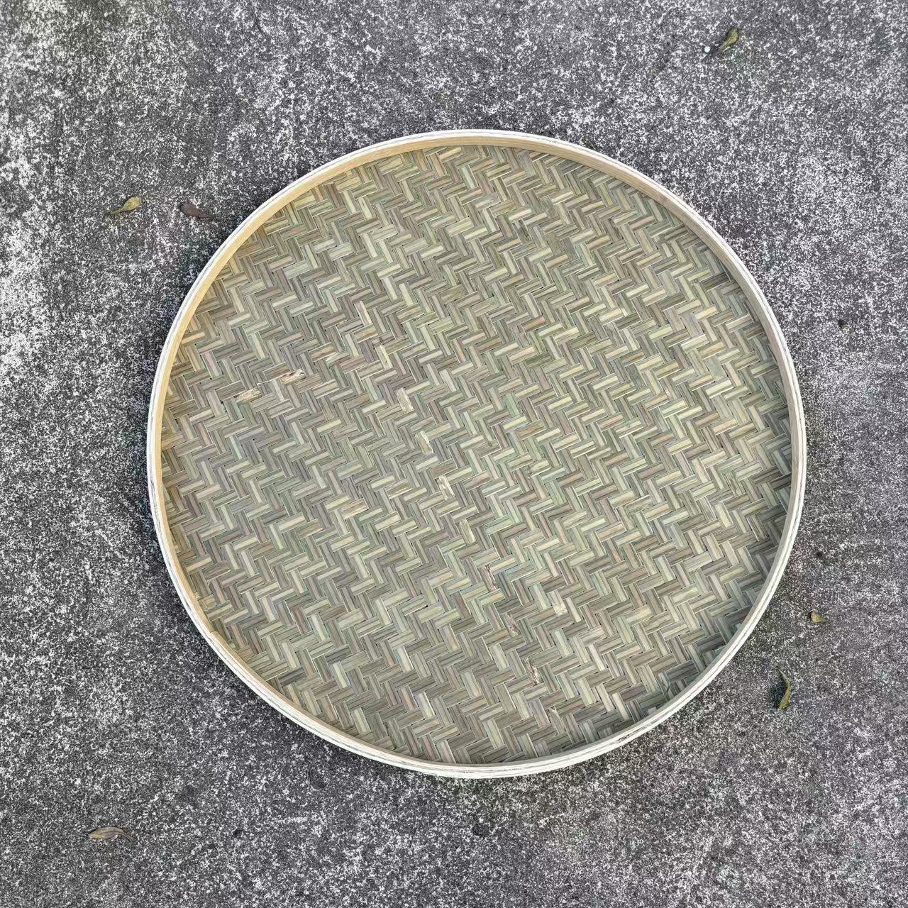 留青无孔70公分竹子头层皮竹编簸箕家用晾晒收纳