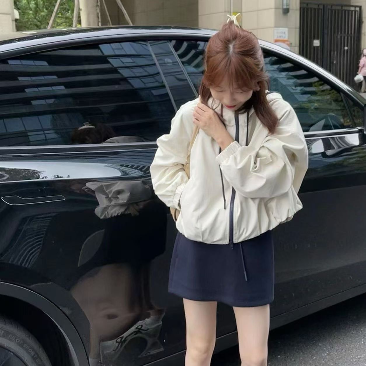 【海岛简爱】加棉秋季短外套时尚连帽宽松女 6633