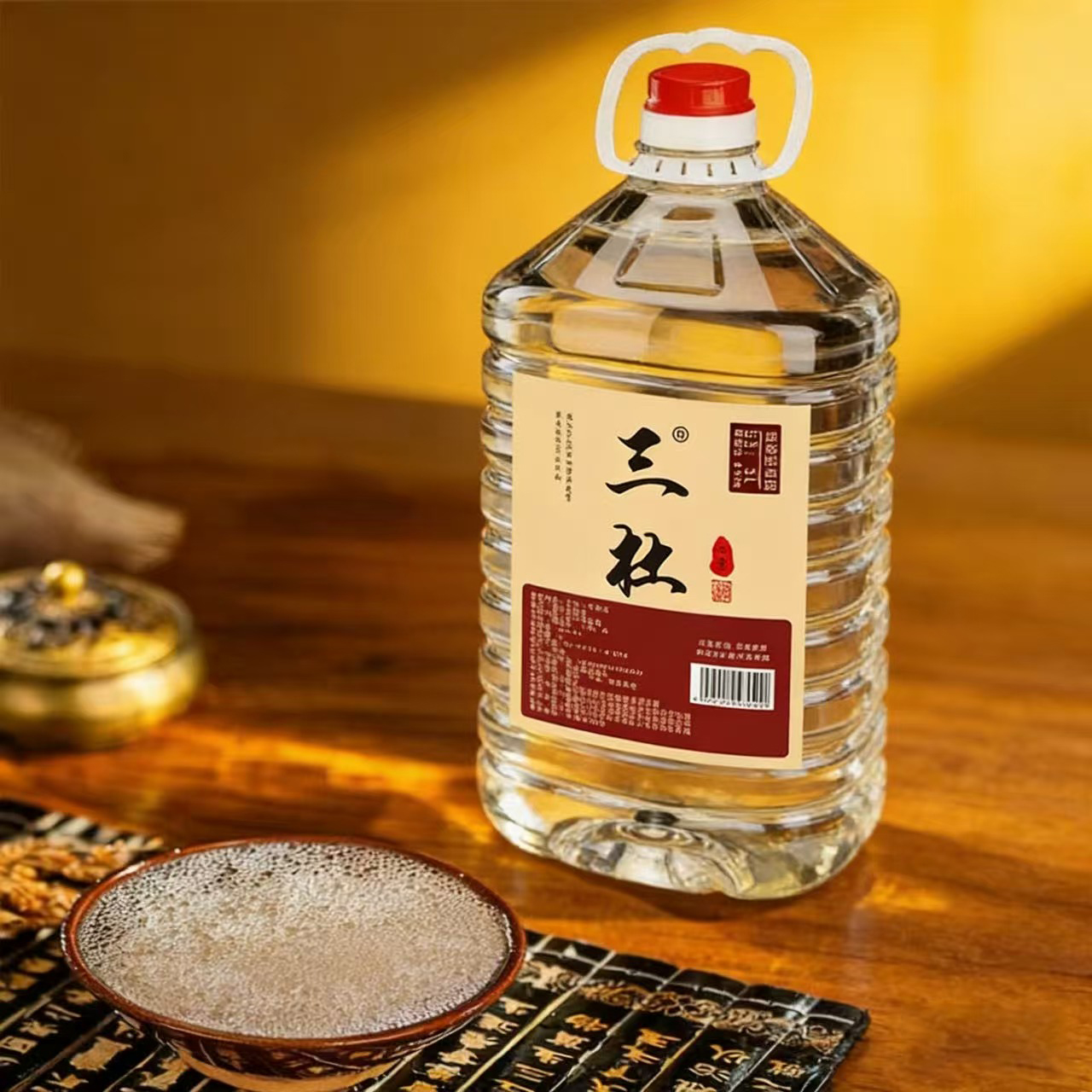 三杜三杜心意酒粮食酒酱香型白酒53度5升53%Vol5L