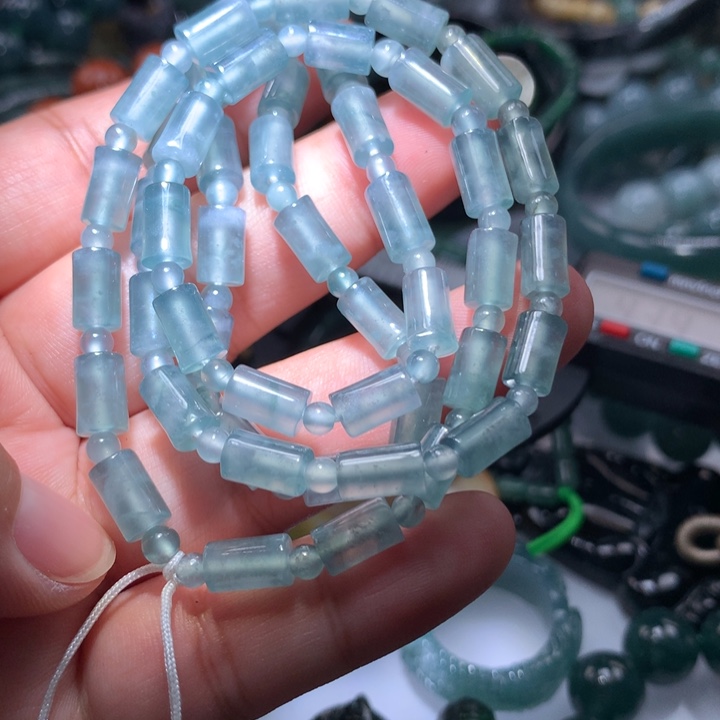 翡翠颈饰未镶嵌保真天然A货翡翠