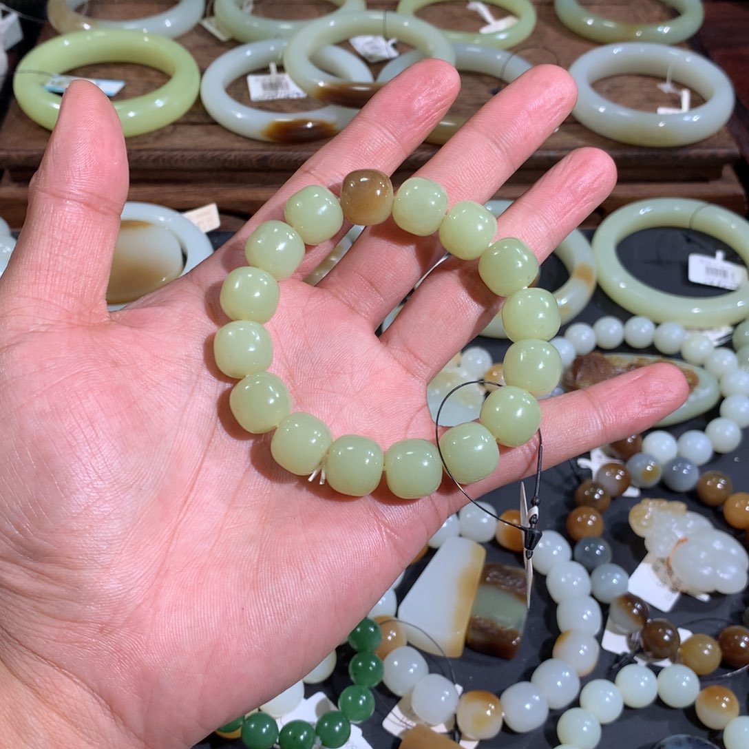 未镶嵌和田玉手链晓*新疆若羌扶果岭黄口手串