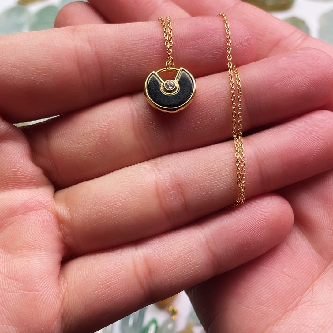 翡翠银S925镶嵌颈饰翡翠