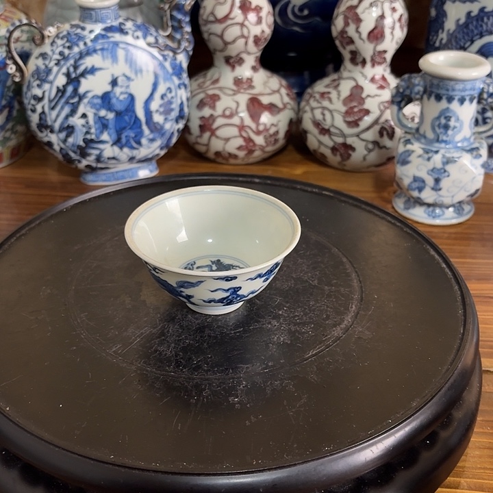 陶其他青花海水怪鱼小杯