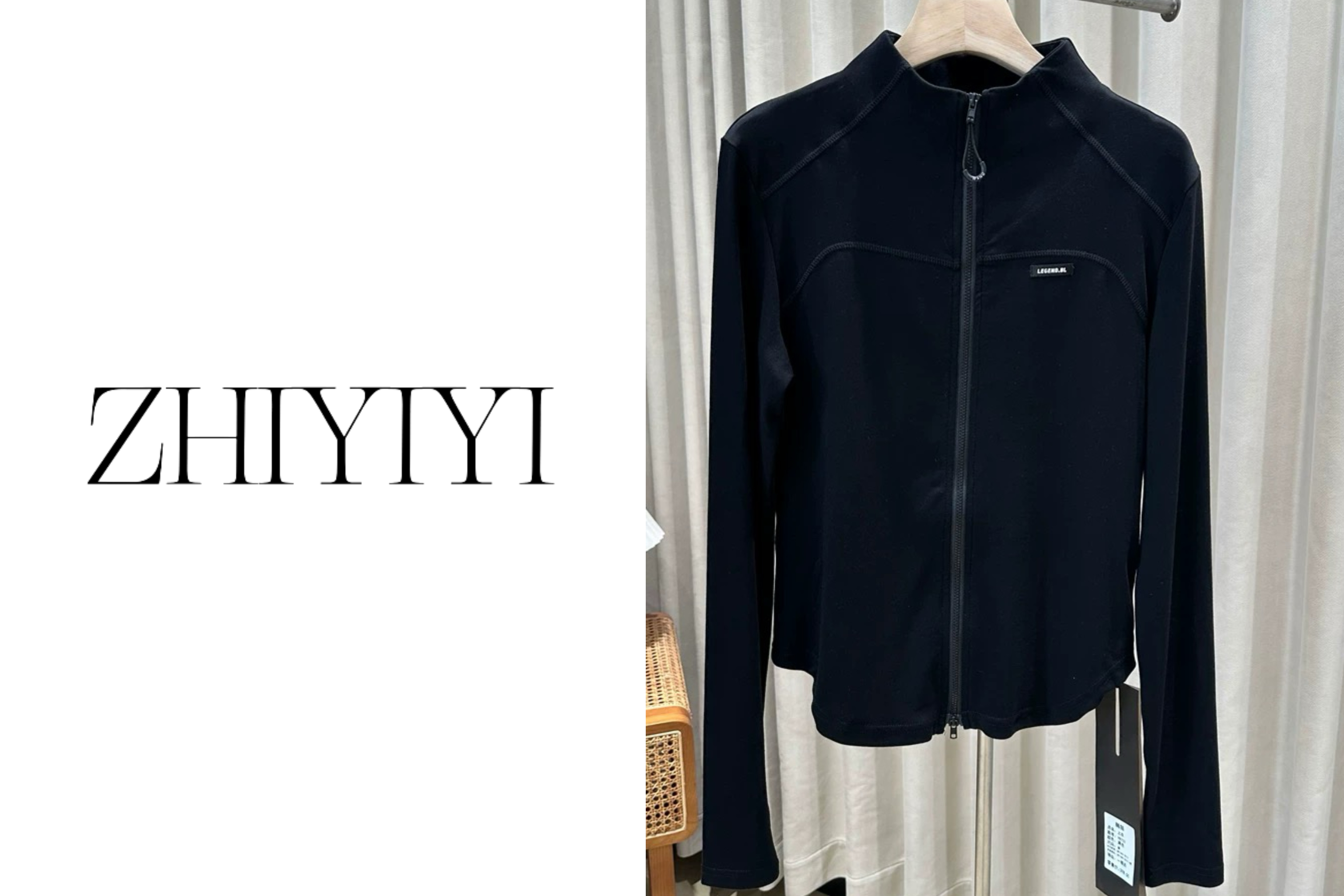 【ZHIYIYI】娟子推荐8702立领双拉链显瘦打底衫韩版时尚休闲运动