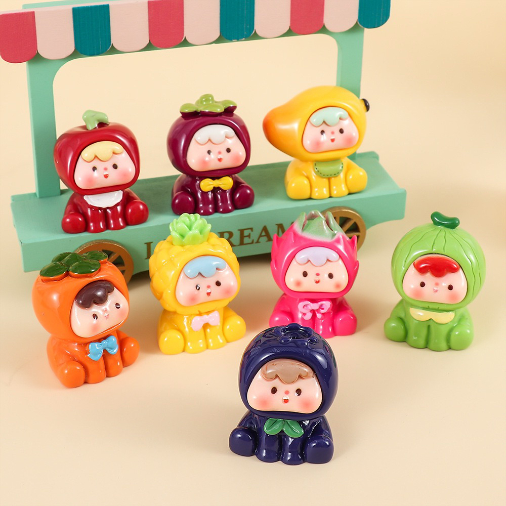 四代实色水果崽崽创意网红萌粒摆件可爱