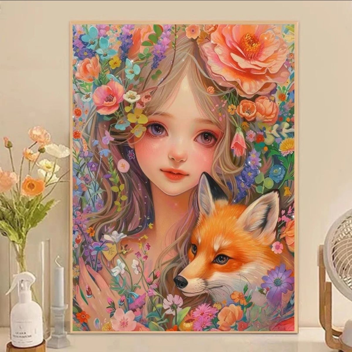 针情针艺十字绣 狐狸女孩 满绣49色无勾边