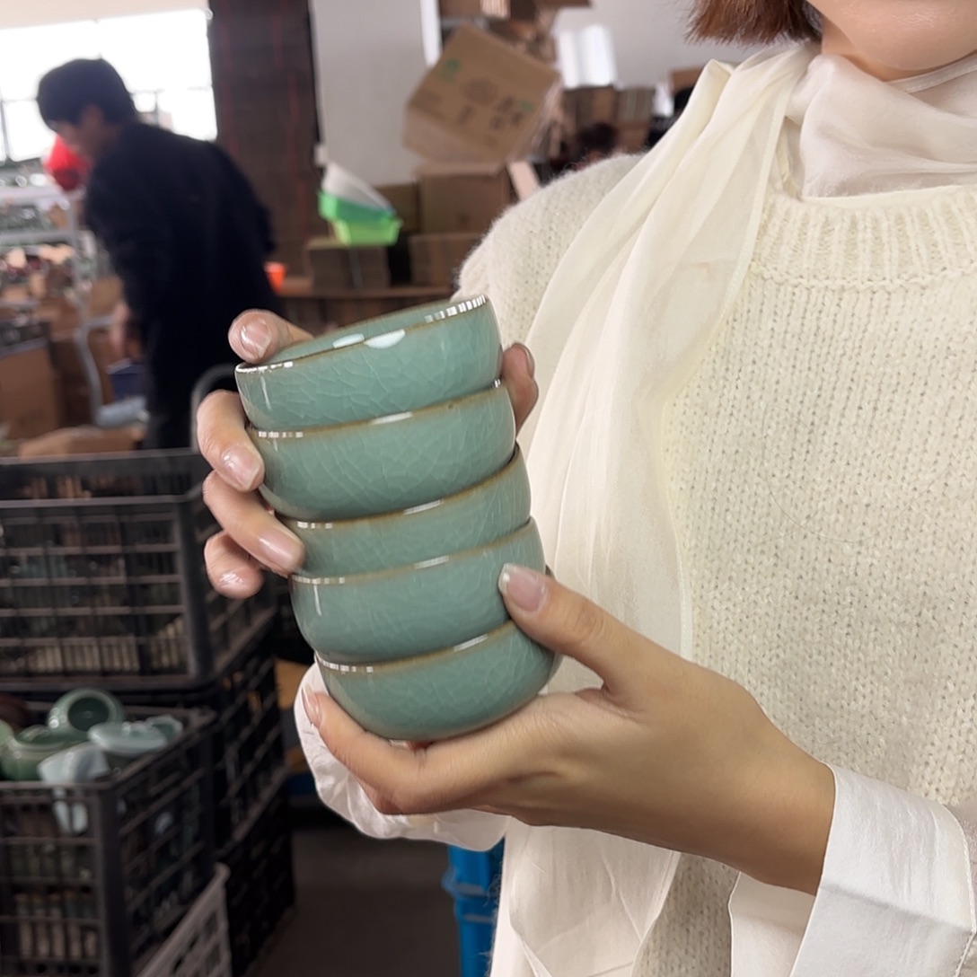 龙泉云间青瓷小米茶器