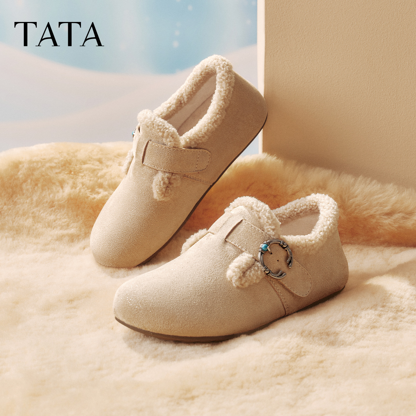 【琥珀流光】TATA他她2025冬新款商场同款外穿勃肯鞋单鞋女CF702DM5