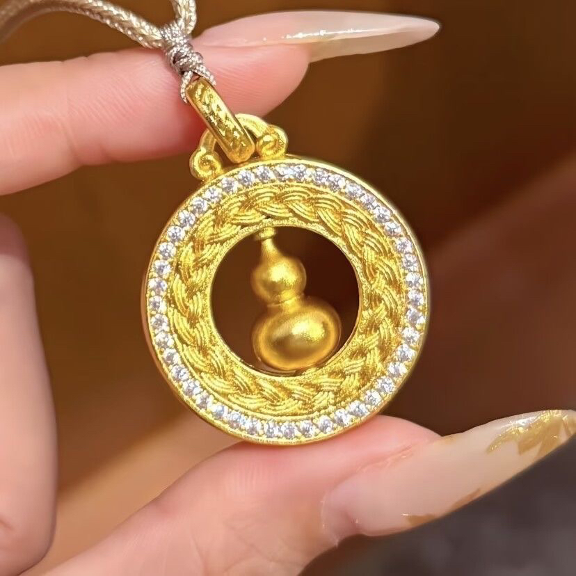 合金吊坠 新款合金精品葫芦镶嵌吊坠项链