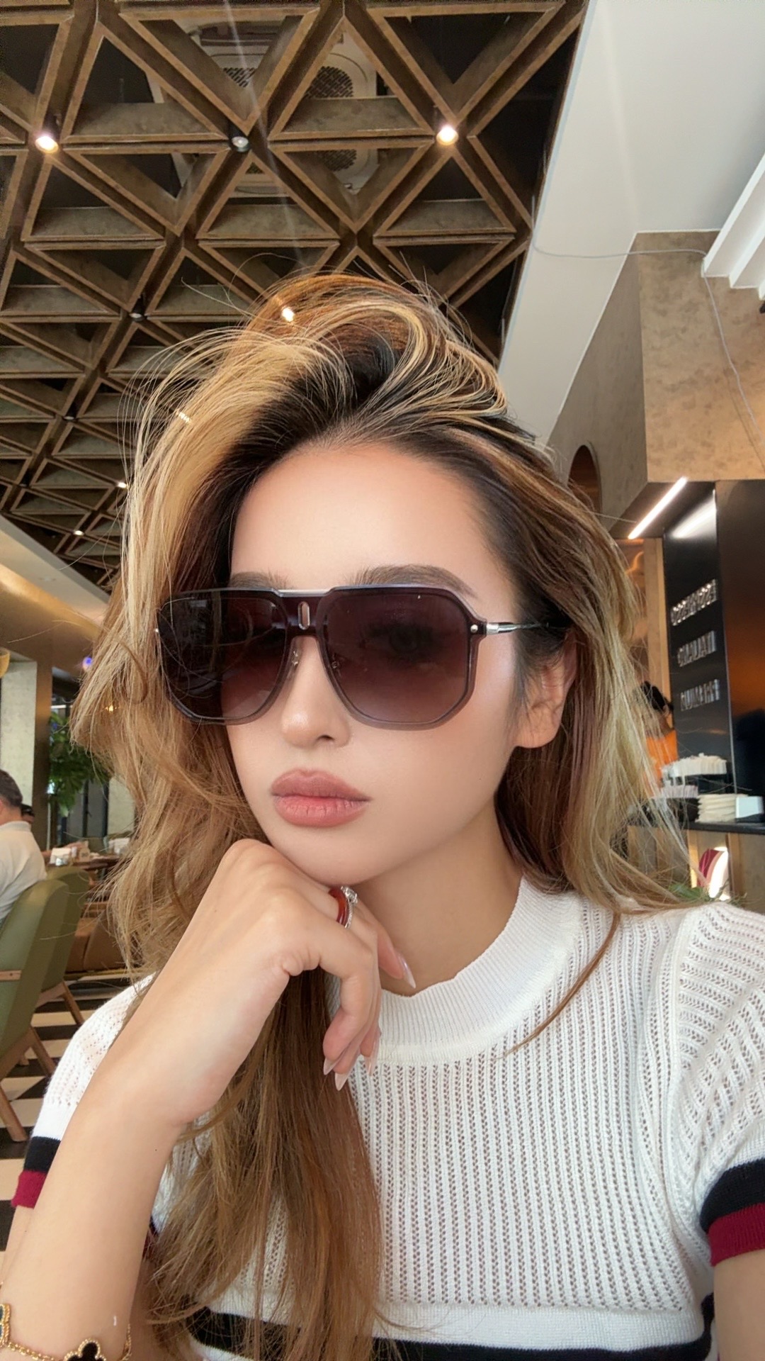迪力Delyar方形平面镜女款男士眼睛潮搭开车防紫外线网红太阳镜女