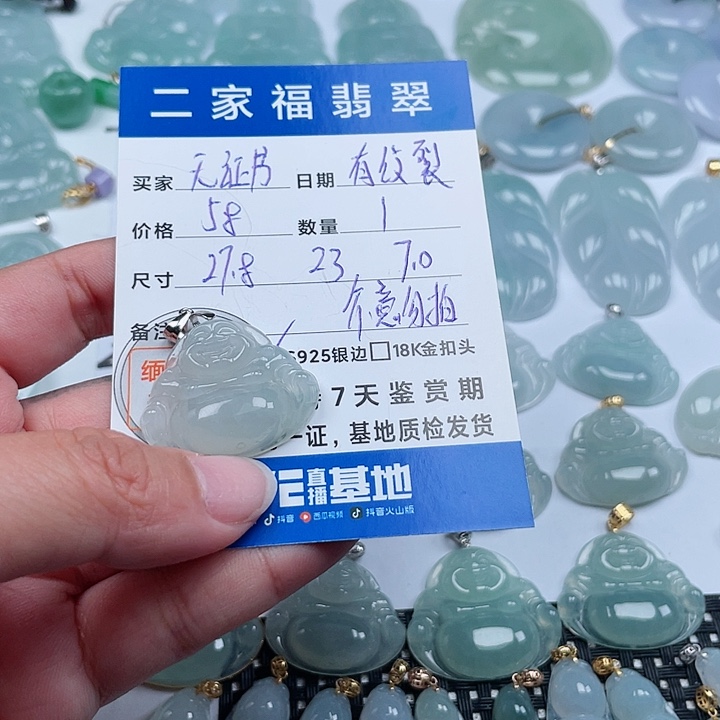 翡翠颈饰银S925镶嵌天然翡翠吊坠