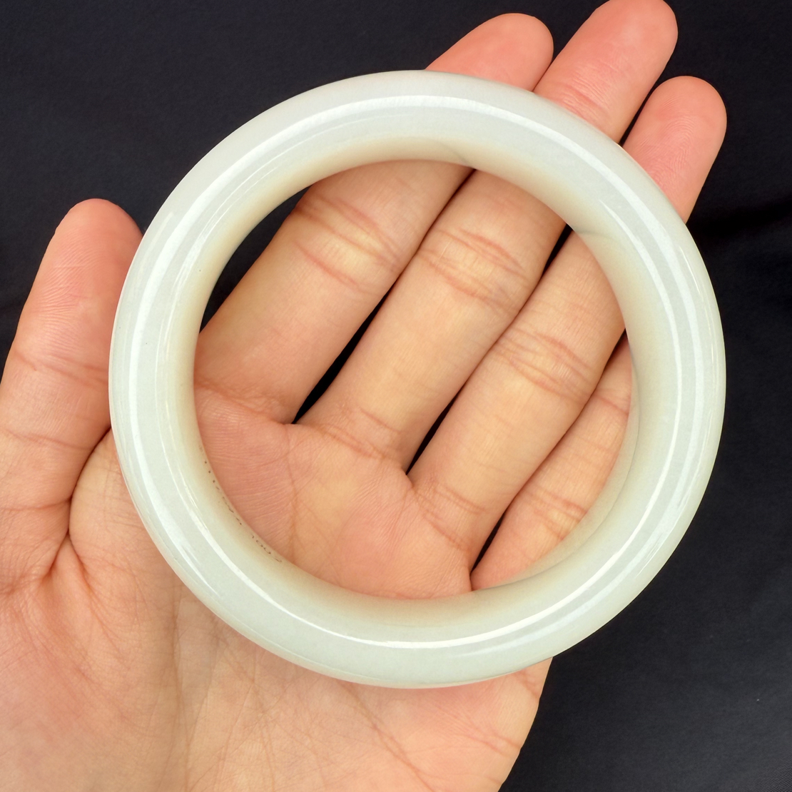 精品和田玉白玉手镯 拍下备注圈口55-61