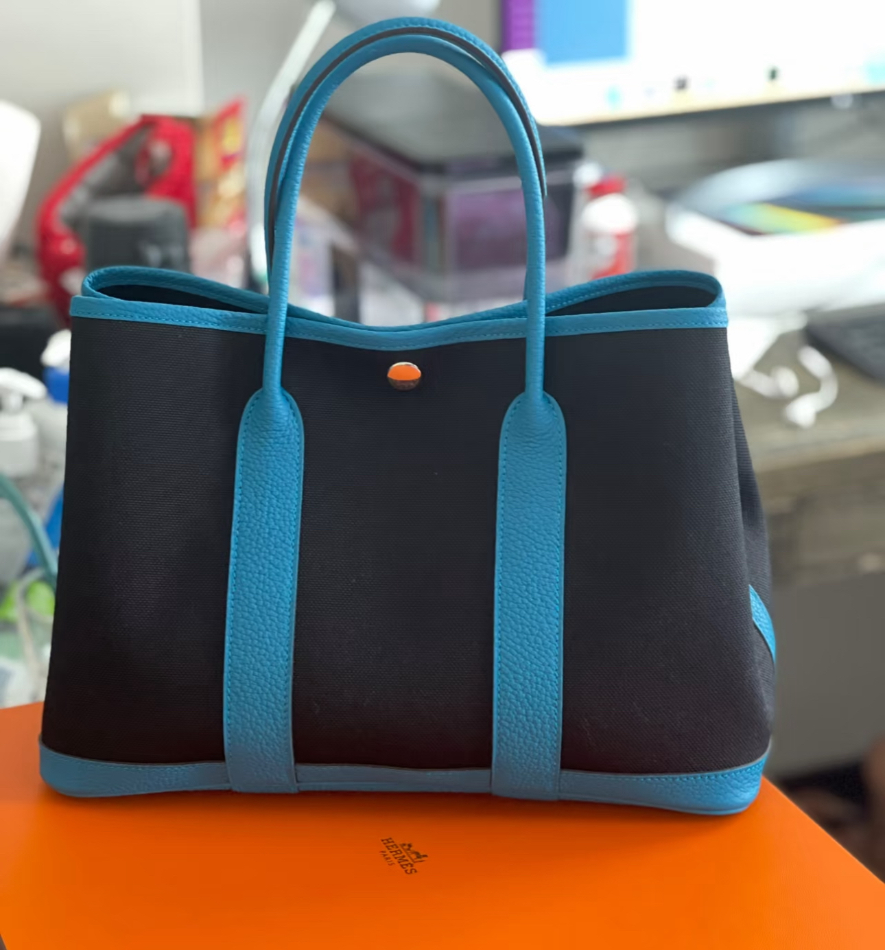 99新 Hermes/爱马仕 多多奢品/爱马仕Z刻花园托特手提包 /99新