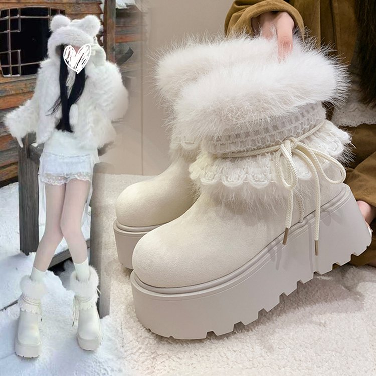 【一鞋三穿随意DIY】百搭雪地靴女款秋冬新款冬季加绒加厚厚底棉鞋