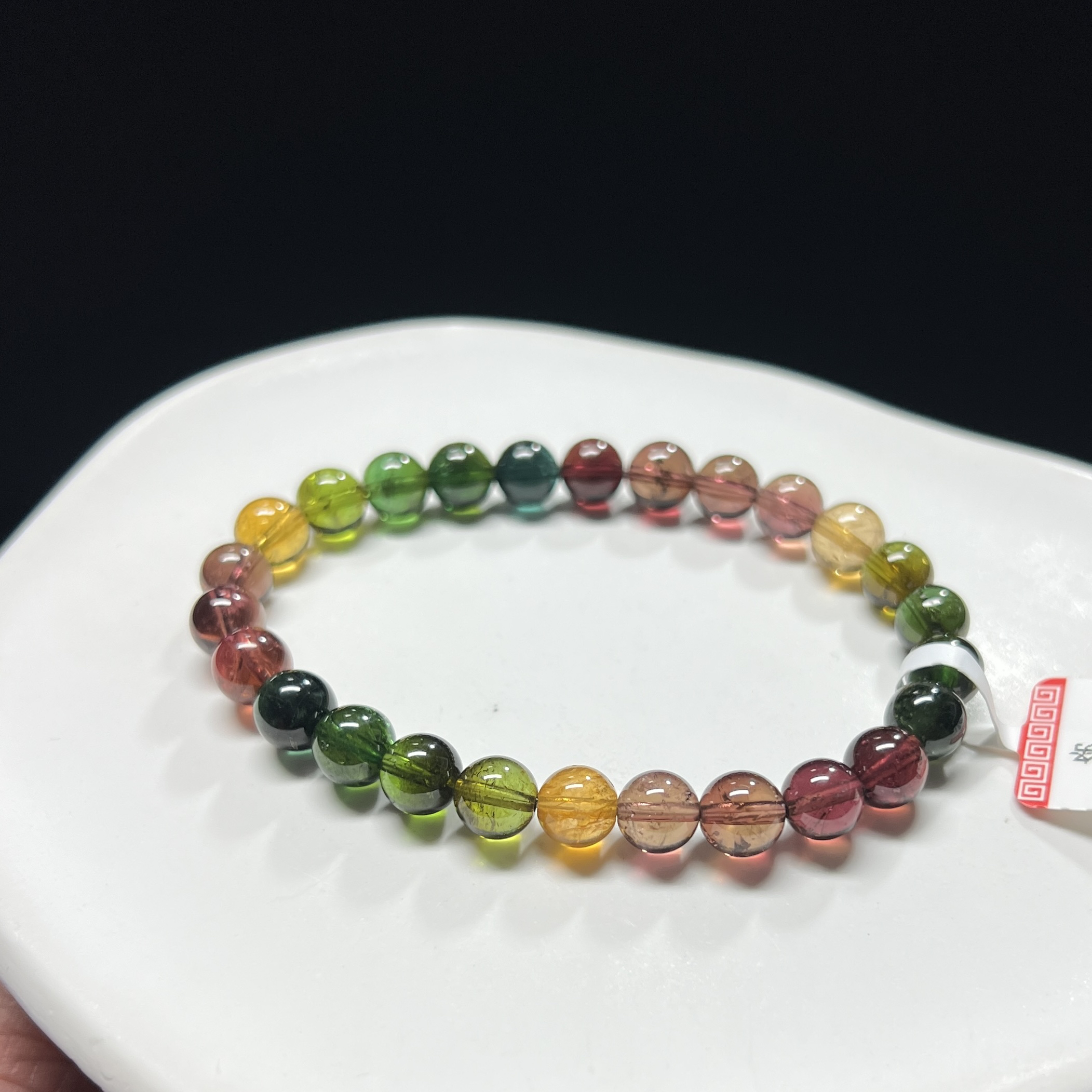 老料彩虹碧玺单圈手链女款百搭女士福利