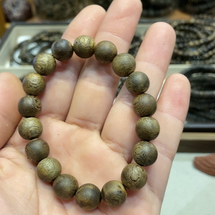 沉香手串奇楠佛珠单圈10毫米