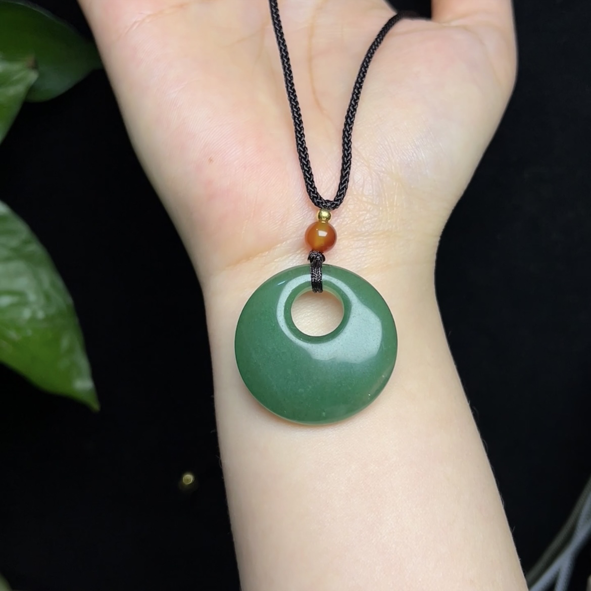 东陵玉平安扣吊坠偏心扣项链玉坠挂件