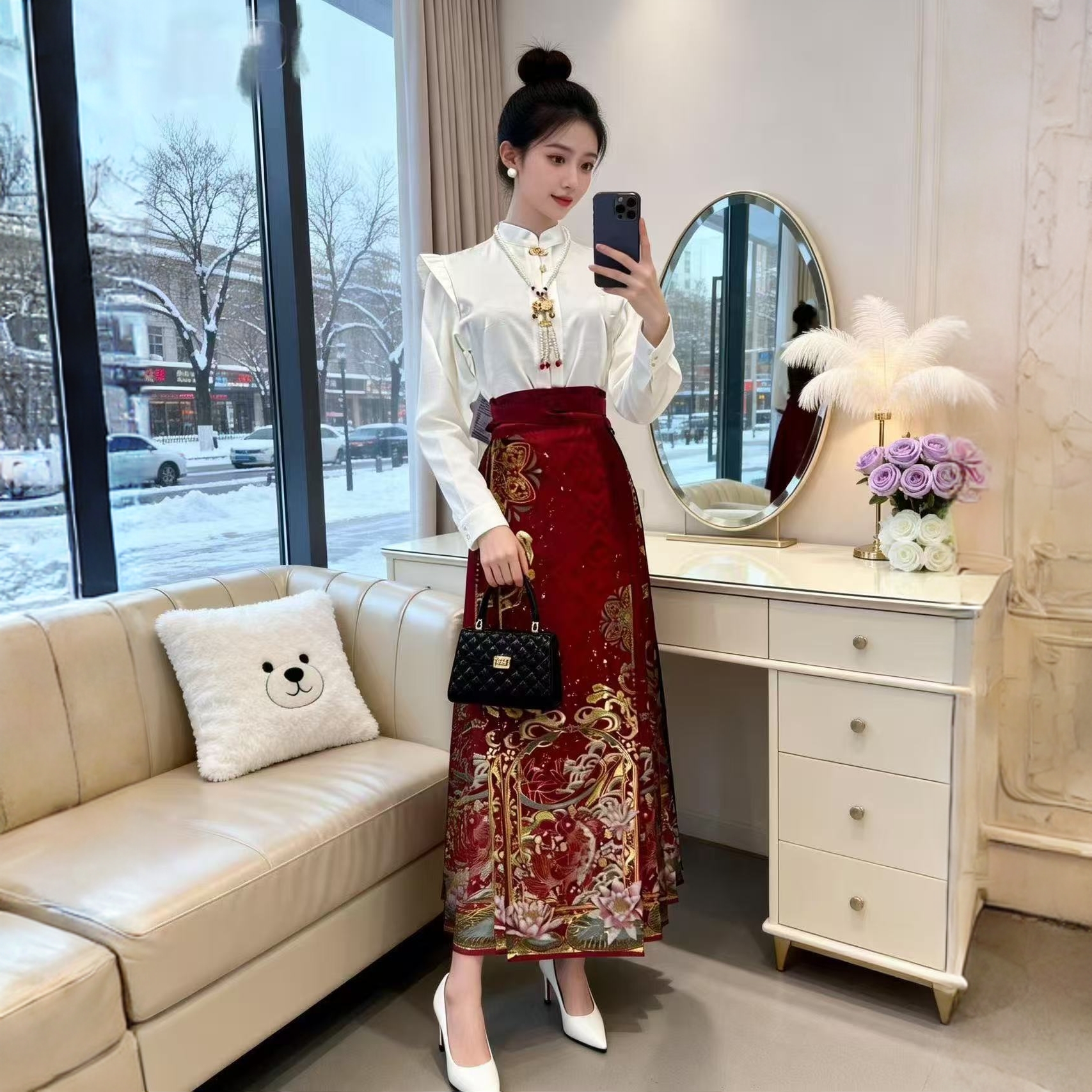 【拍一发4】【年货款-锦鲤】-织金锻-重工款 马面裙织金妆花重工日常