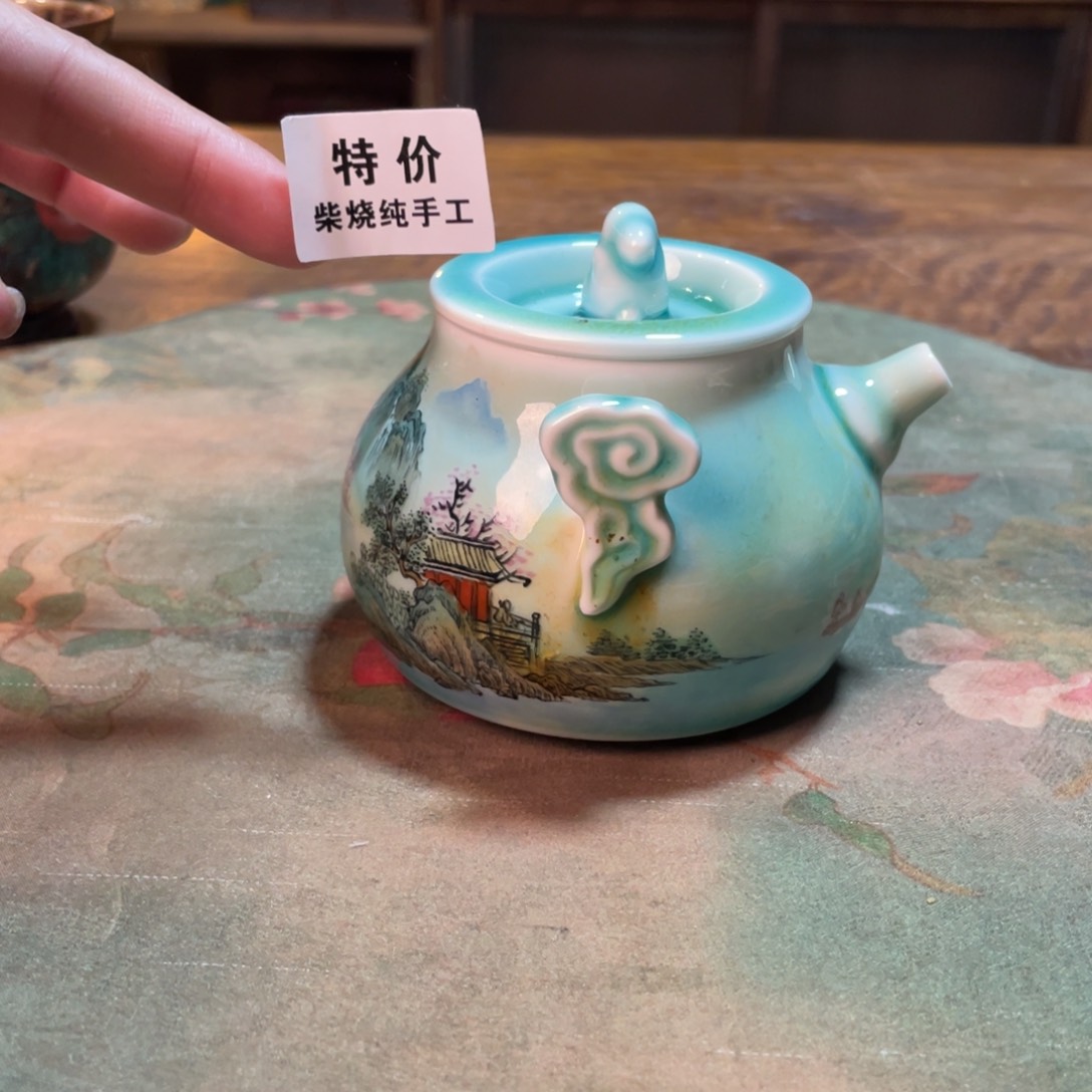 柴烧纯手工手绘陶瓷