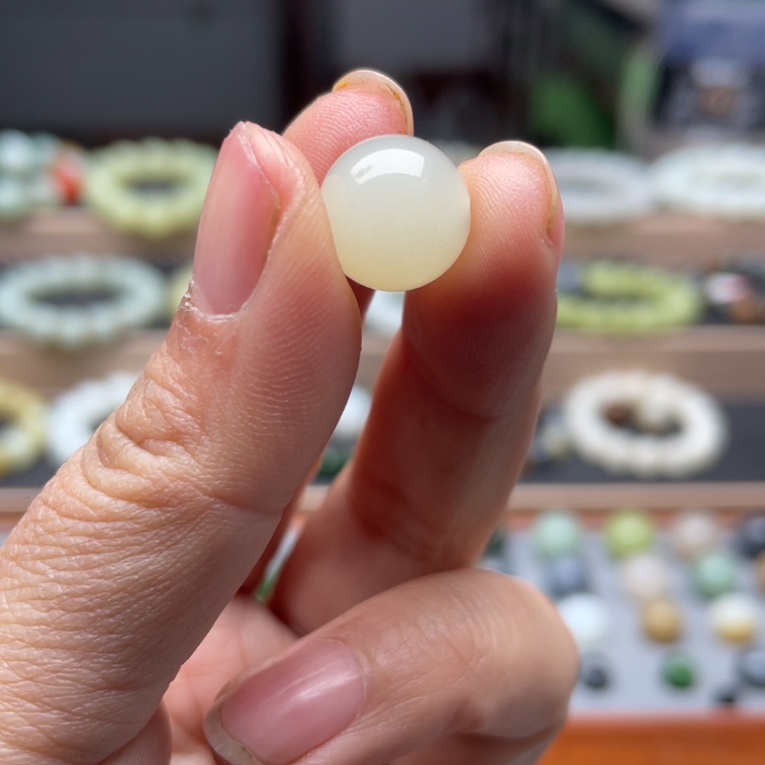 和田玉单珠12未镶嵌