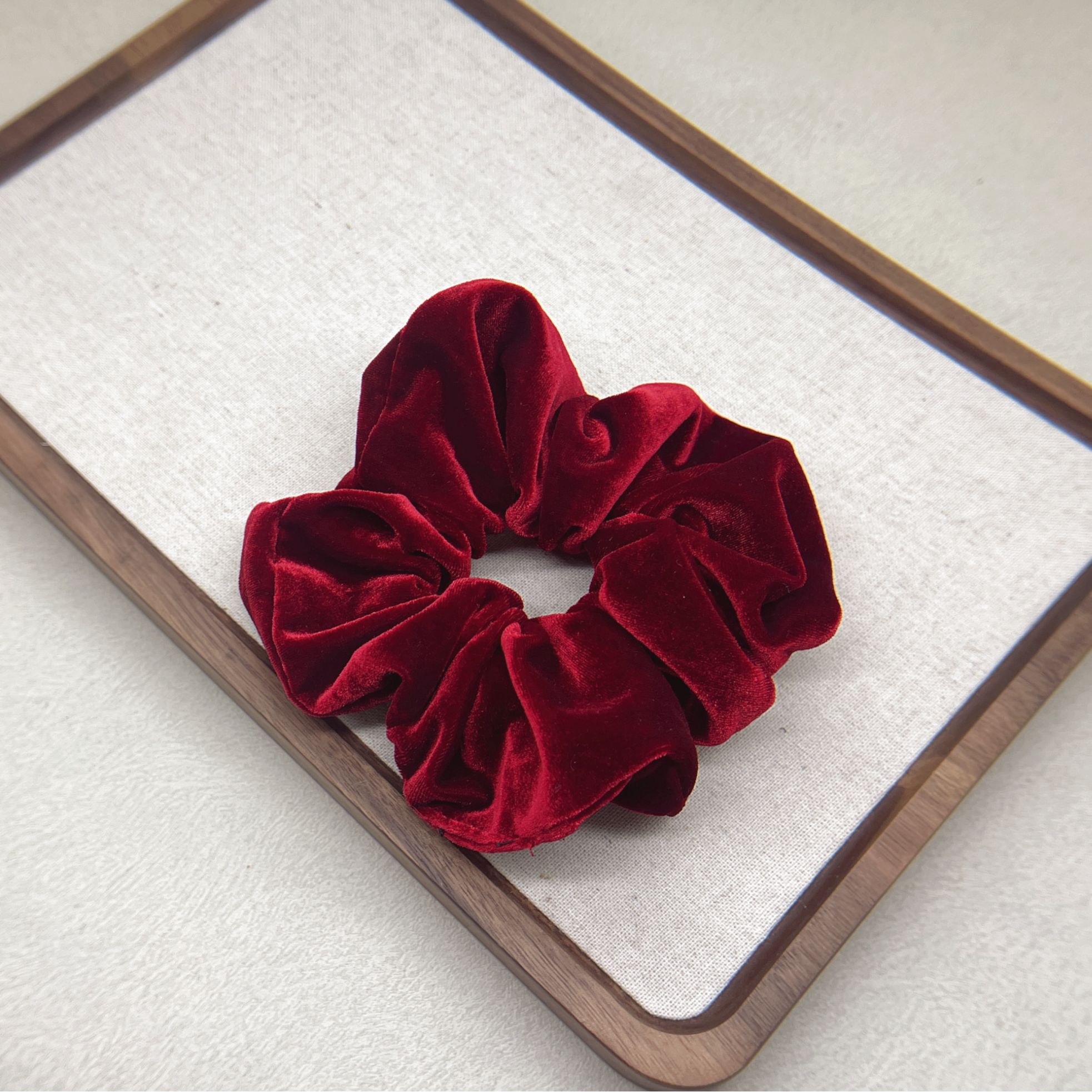 BAOSHATI/宝莎缇X-33新年款红色丝绒发圈