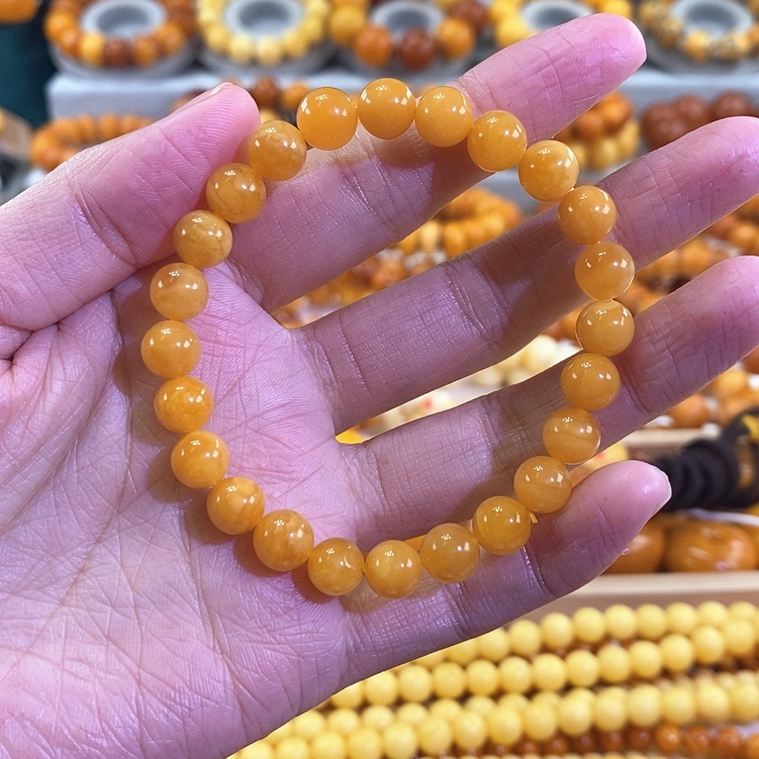 未镶嵌蜜蜡裸石琥珀蜜蜡手串