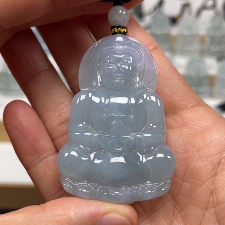 翡翠未镶嵌颈饰天然缅甸翡翠A货观音81号