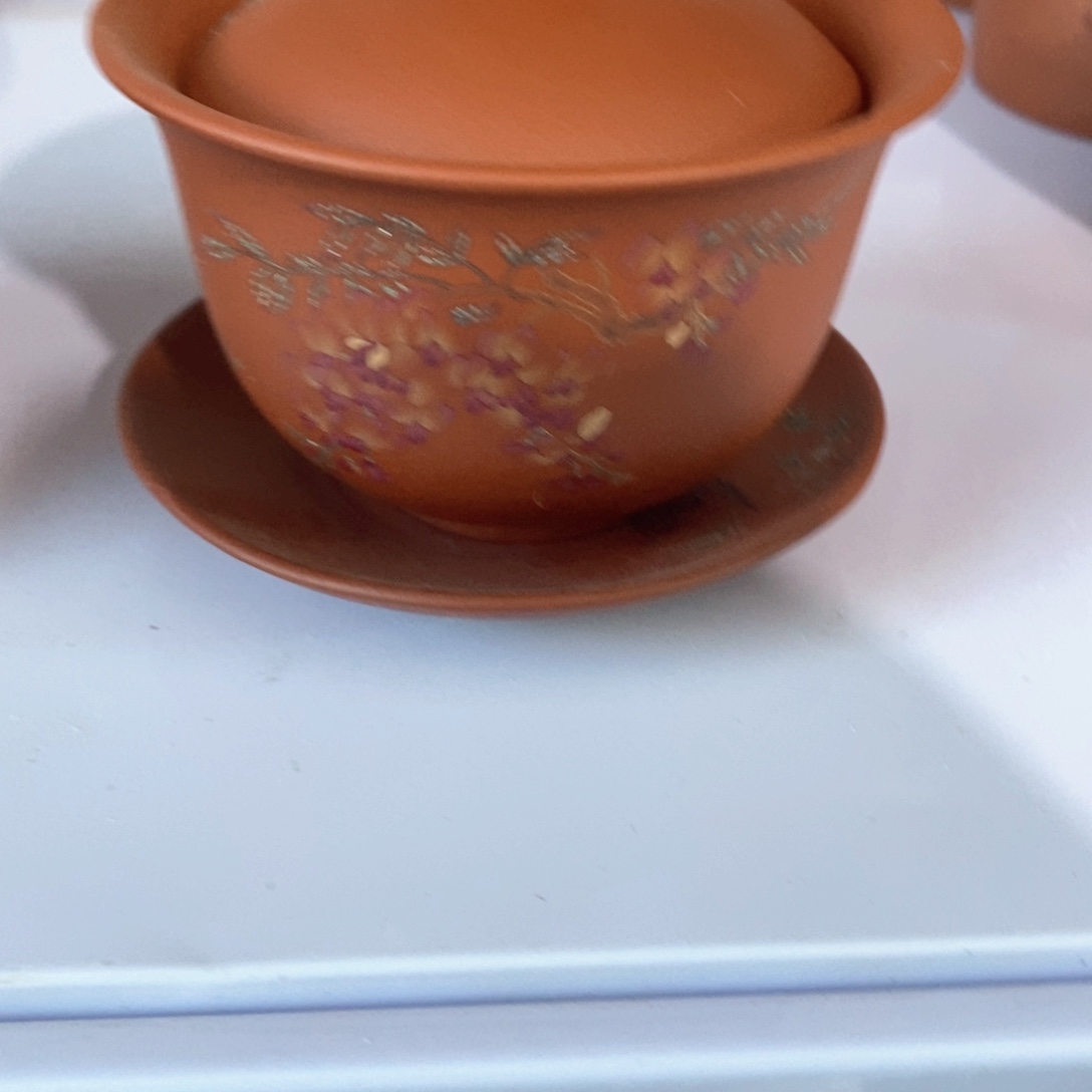 紫砂茶壶红泥盖碗微瑕