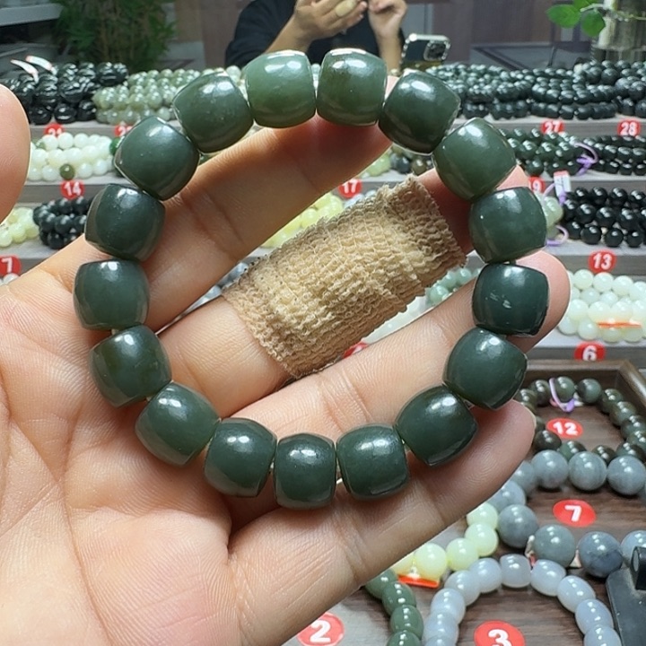 未镶嵌手链和田玉新疆且末蓝直切卡12