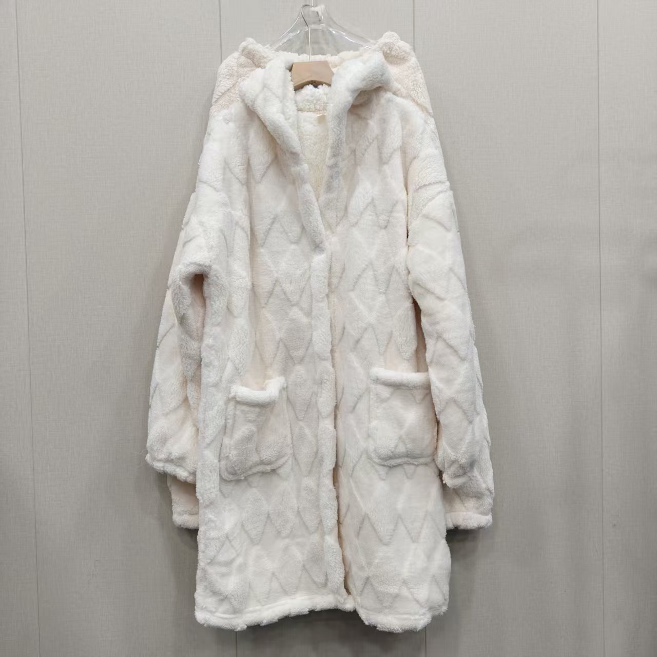 过冬省服！奶白色 加厚家居睡衣两件套(长款衣服+裤子)