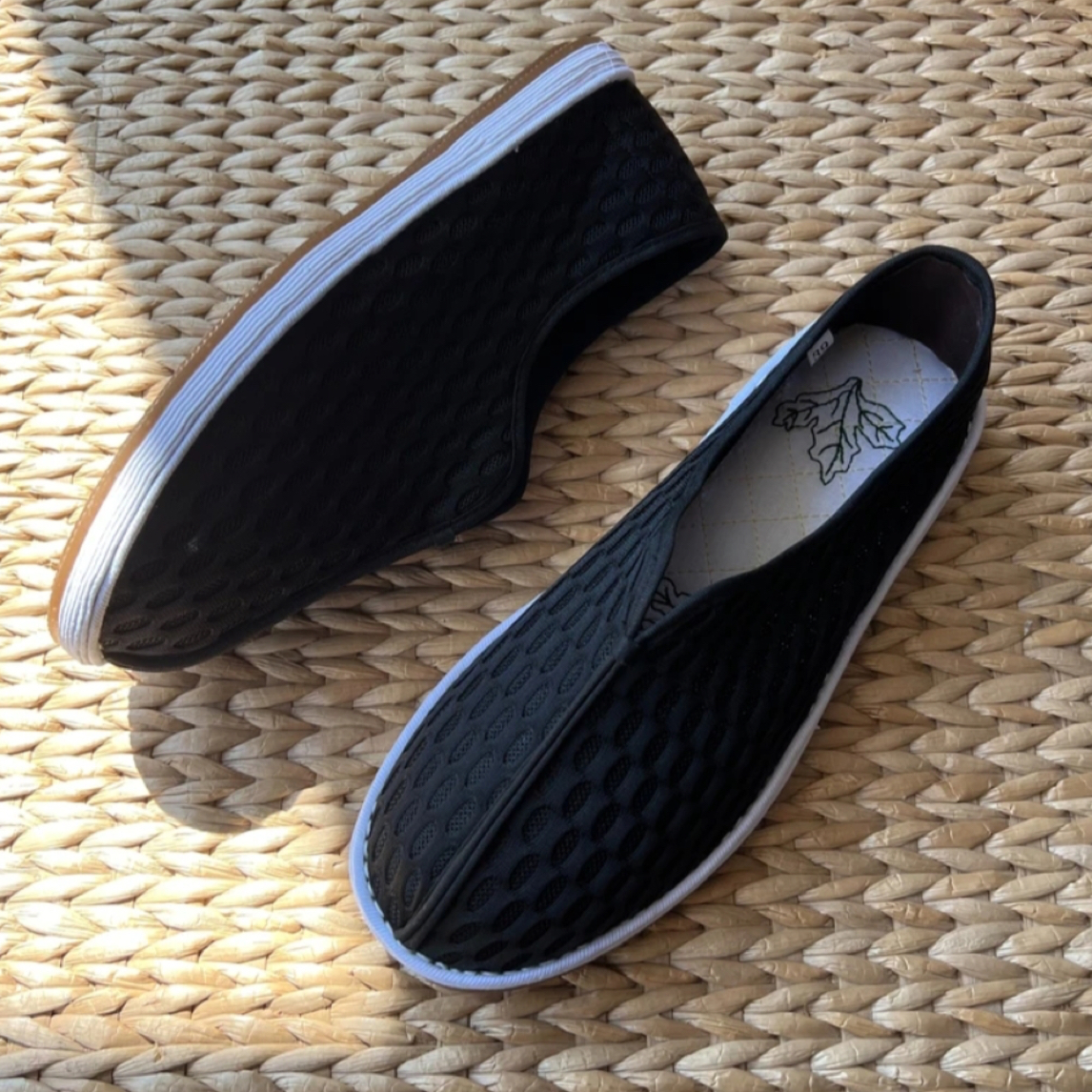 JY经典老北京千层底布鞋蚌口男透气网鞋艾草养生防滑大底夏季网面