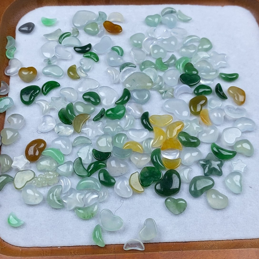 翡翠戒指未镶嵌星星月亮68一个