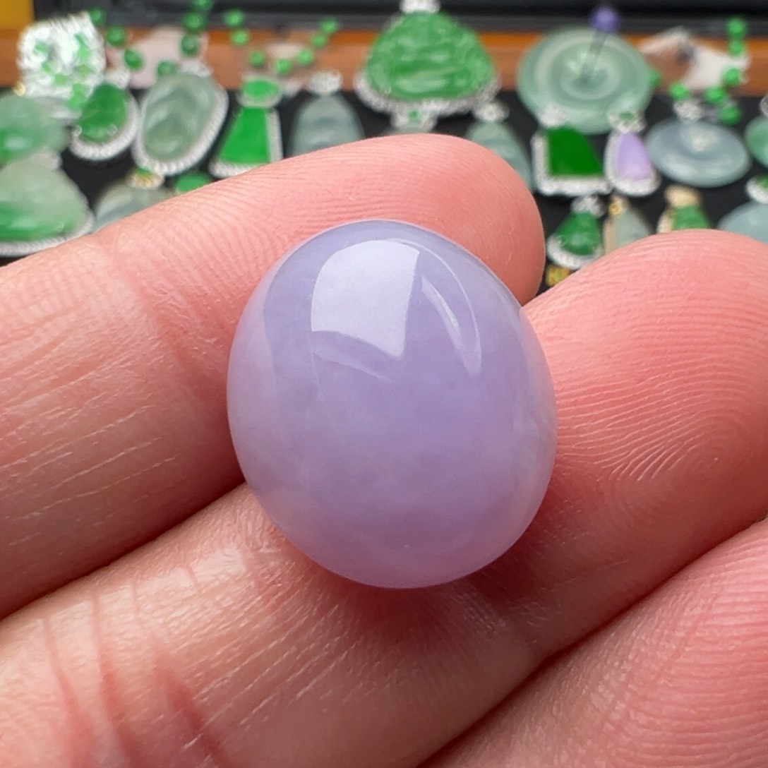 翡翠颈饰未镶嵌蛋面16.5