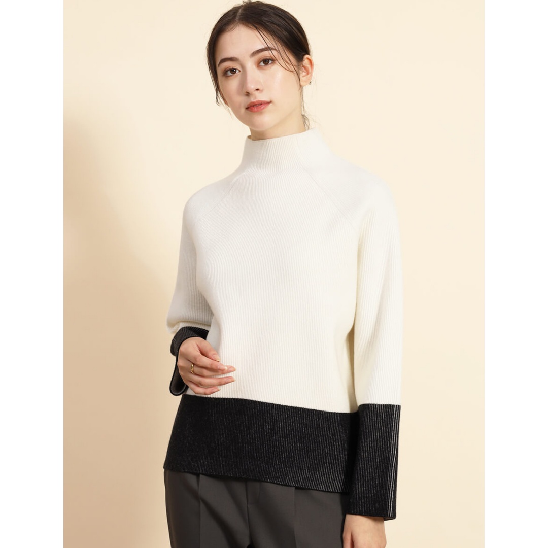 【MonTendre】 秋季新款 F 百搭时尚拼色插肩半高领针织衫