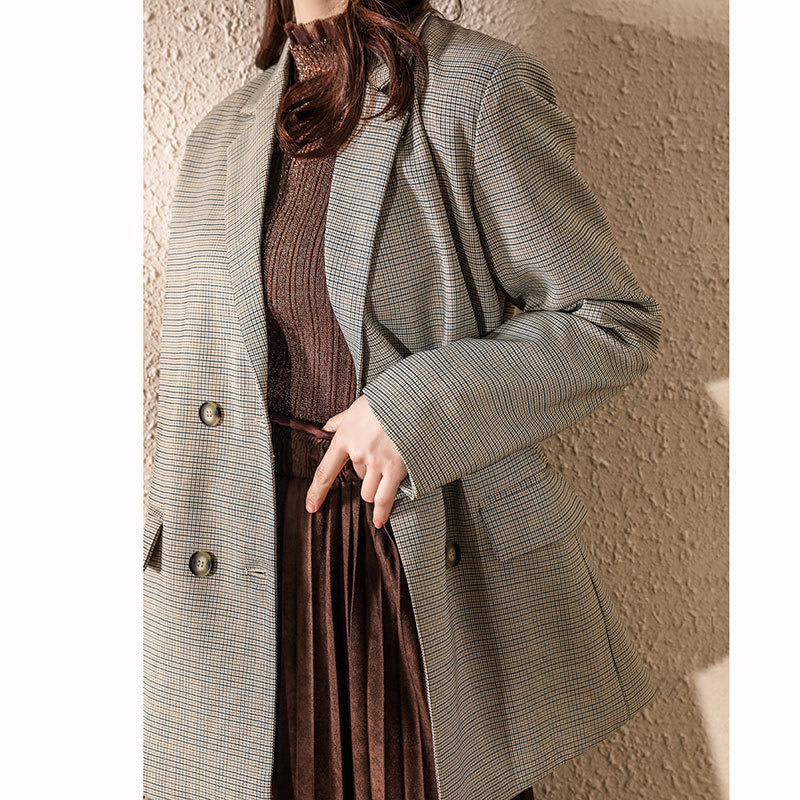 2025秋冬新款女装中长款轻熟风日系休闲百搭宽松气质风衣式西装女