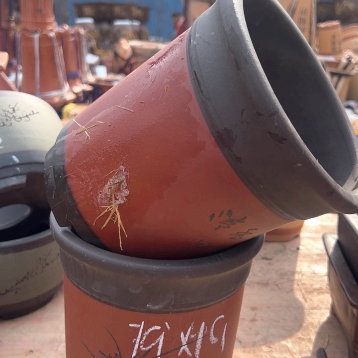 红陶紫砂兰花盆微瑕