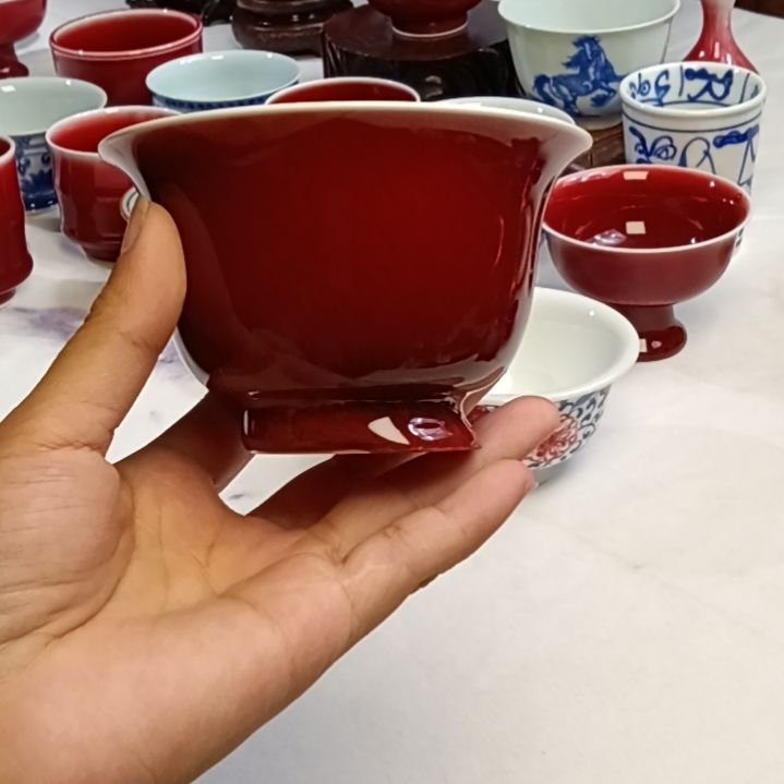陶景德镇纯手工原矿郎红茶杯