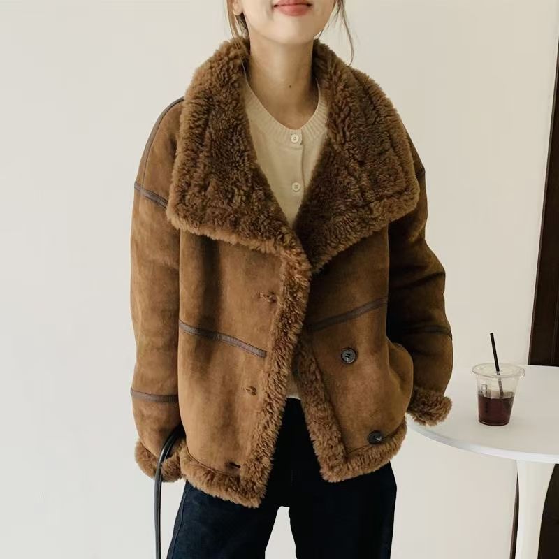 2026年时尚皮毛一体颗粒绒（微瑕疵）非图片款