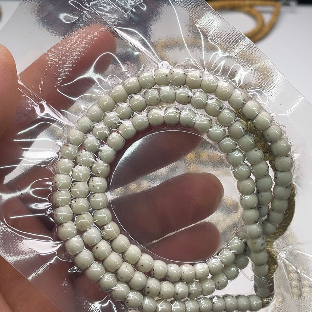 星月菩提吊坠玉化料6x5鼓珠108